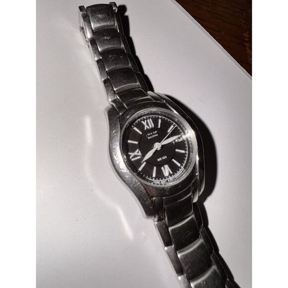 Casio Womens WR 100 Stainless Steel Watch Analog Roman Numerals Black Dial Water - Picture 4 of 6